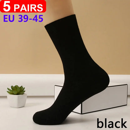 5Pairs Comfortable and Supportive Diabetic Socks for Men and Women Moisture wicking Cotton Fabric Non-binding Top Business Socks