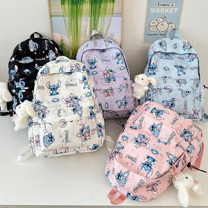 New Student Backpacks Stitch Printed Schoolbags Trendy Backpacks Large-capacity Lightweight Student Casual Bags Anime Schoolbags