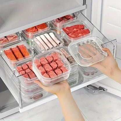 Food Storage Containers with Lids Thick Food Grade Plastic Food Container Square Stackable Refrigerator Organizer Bins