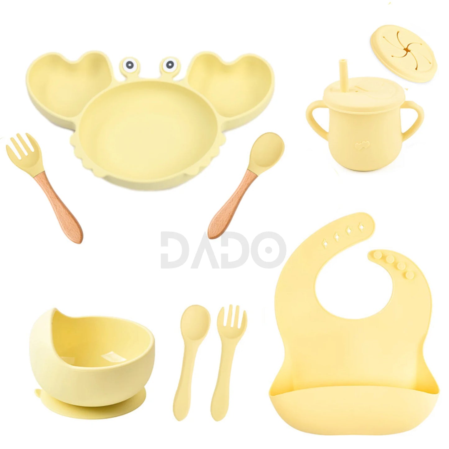 Customized Baby Silicone Feeding Set with Suction Cup Personalized Name Dish Divided Plate Bowl Spoon Cute Kid Eating Tableware