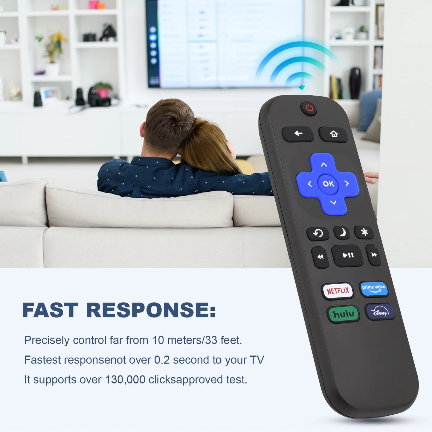Replacement Remote Control Only for All Roku TV, Compatible for TCL Roku/Hisense Roku/Onn Roku Series Smart TVs