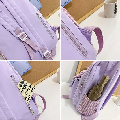 Fashion Bow Backpack Children's School Backpack Large Capacity Nylon School Bags Elementary School Book Bags Outdoor Travel Bag