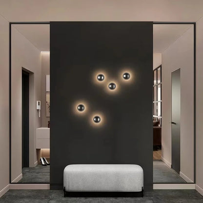 Nordic decorative gold circular wall lamp bedroom bedside living room dining room art minimalist wall mounted lamp