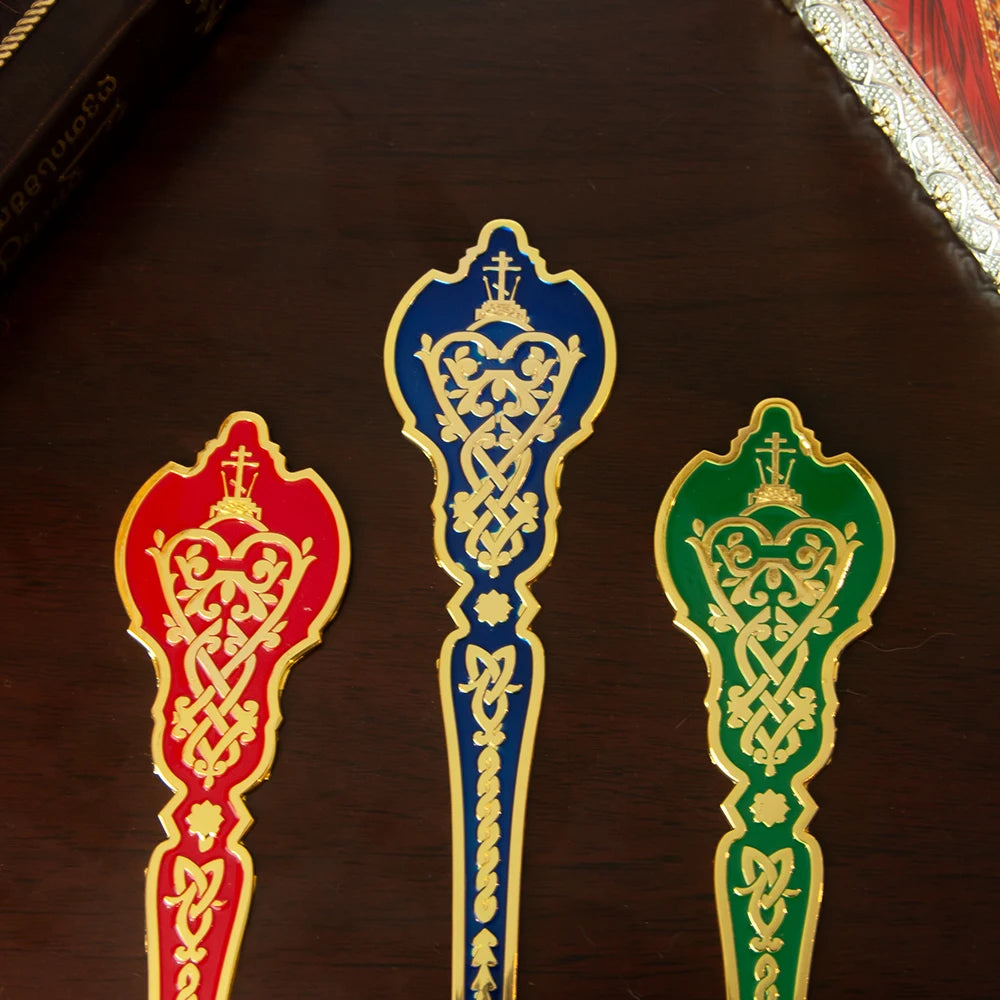 Russian Church Orthodox Holy Oil Ritual Supplies Gold Plated Metal Utensils Prayer Church Ritual Supplies