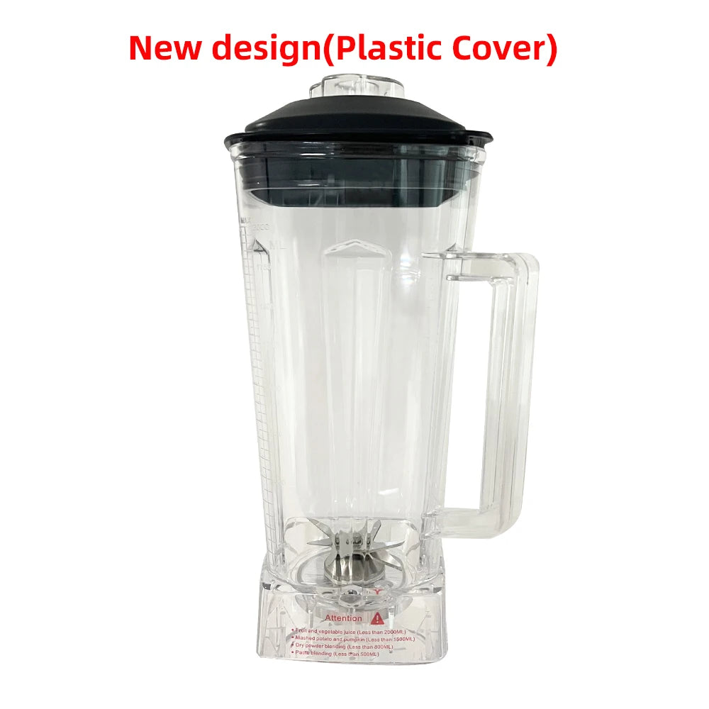 commercial Blender spare parts BPA FREE 2L Square Container Jar Jug Pitcher Cup bottom with serrated smoothies blades lid