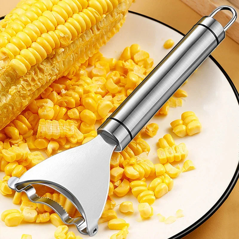 Stainless Steel Corn Peeler Serrated Corn Stripper Peeler Corn Shaver Planer Thresher Cutter Kitchen Fruit Vegetable Gadget Tool