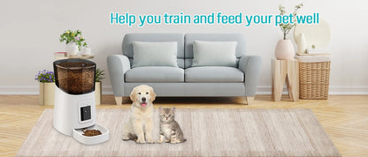 Video Automatic Pet Feeder with HD Camera, Food Dispenser for Cats and Dogs WiFi Smart Feeder with Camera 6L 2-Way Audio,Mobile