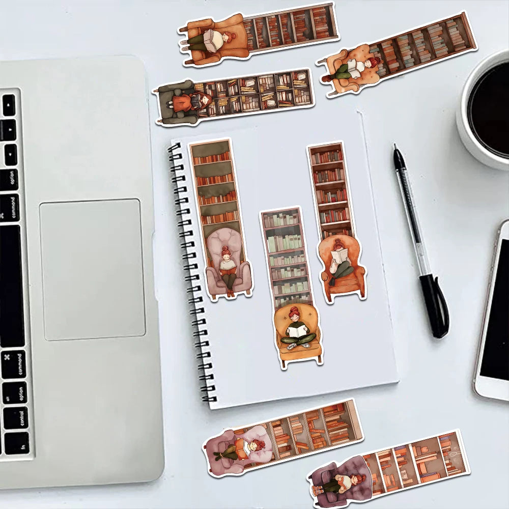 30pcs Bookcase Reading Bookmarks Decoration Cards School Stationary Supplies DIY Aesthetic Bookmark Students Creative Gifts