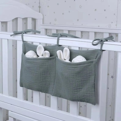 Portable Baby Crib Storage Bag Diaper Caddy Nappy Organizer Newborn Bed Headboard Diaper Storage Kids Baby Items Bedding
