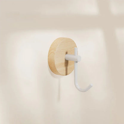 Self-Adhesive Wooden Wall Hooks for Hanging,Modern Coat Hooks,Natural Wood Hooks for Hanging Hats Towels Robe Clothes Keys Bags