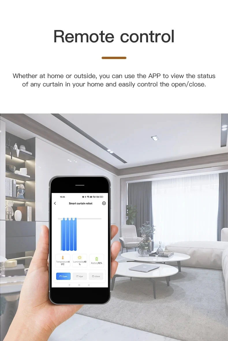 smart curtain opener WIFI/BL Smart Curtain robot Motor Roman Rod Rail Automatic Curtain Electric Curtain robot Remote Control