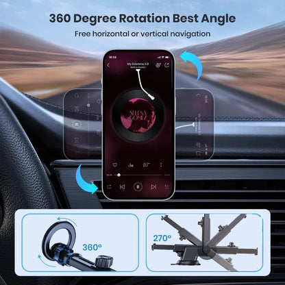 Magsafe Car Mount Magnetic Phone Holder for Air Vent with 360° Rotation Universal Phone Holders for iPhone 15