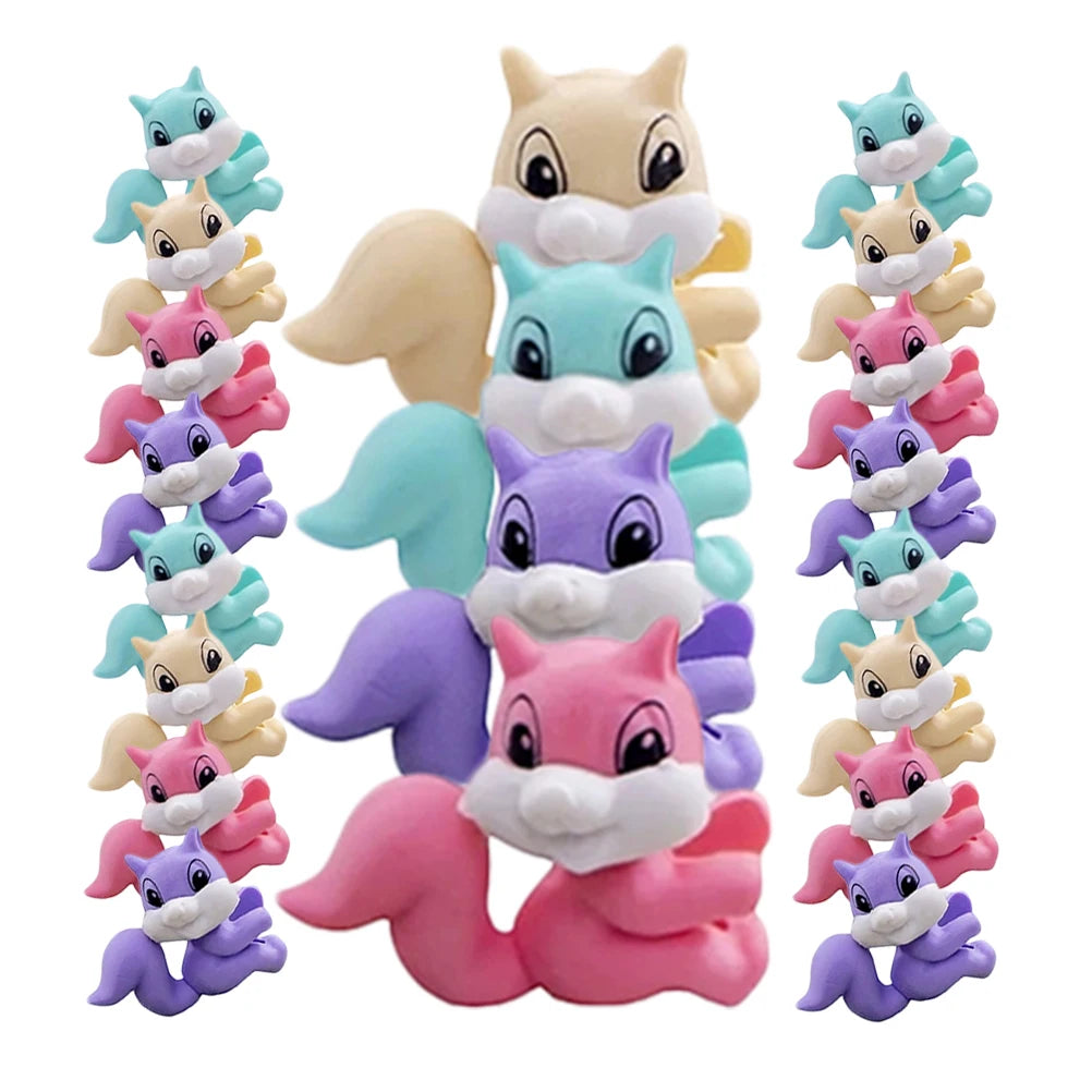 50pcs Squirrel Eraser Cute Mini Cartoon Animal Student Fun Bulk School Supplies Tiny Rubber Stationery Gifts Kids