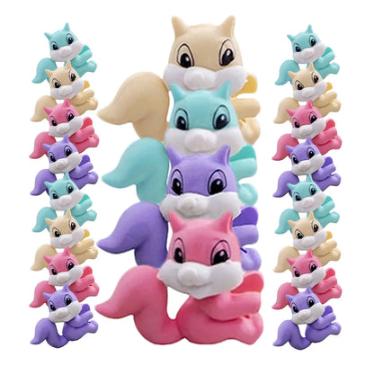 50pcs Squirrel Eraser Cute Mini Cartoon Animal Student Fun Bulk School Supplies Tiny Rubber Stationery Gifts Kids