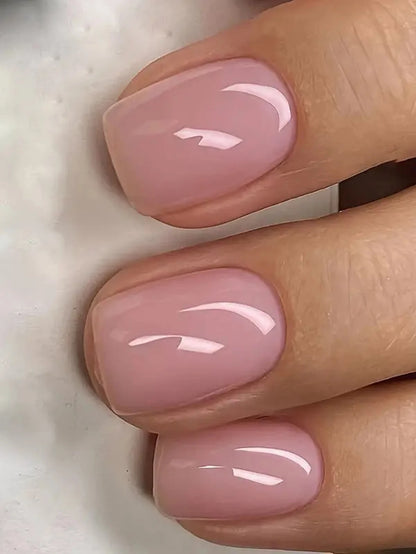 ARTAUG 24pcs Medium Press On Nails Square Black High Saturation Nail Charms Press On Nails Cover Fake Nail Set