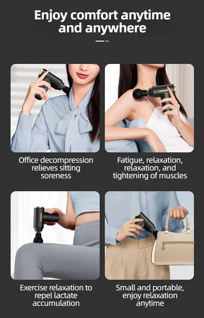 Portable Mini Muscle Massage Gun Vibration Massage Gun Body Neck Back Pain Gout Relief Deep Muscle Relaxation Massager Tools