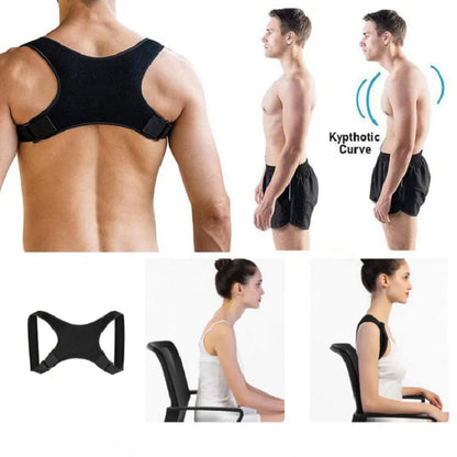 Black Adjustable Back Posture Corrector Fixed Strap Hunchback Correction Strap Male and Female Back Posture Correction Strap