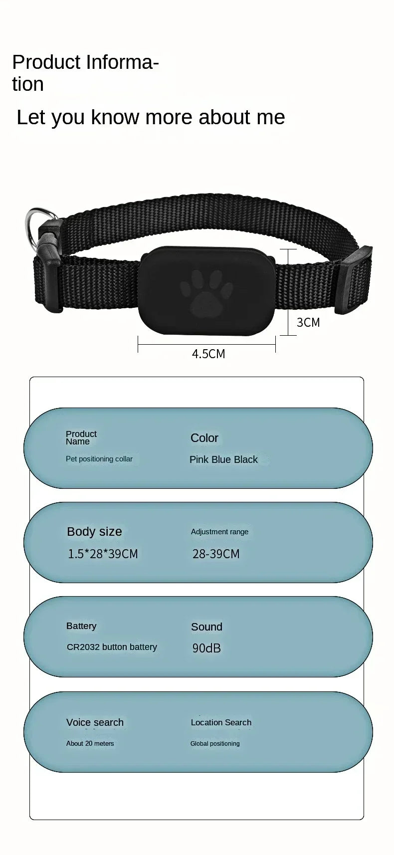 Pet Bluetooth GPS Tracker Dog Mini Tracking Movement Alert Collars Anti Lost Tracker for Cats and Puppies Remote Global Locator