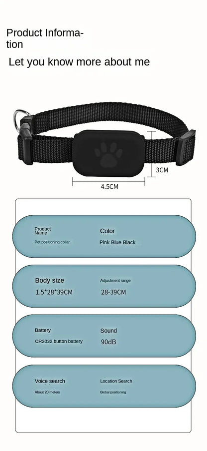 Pet Bluetooth GPS Tracker Dog Mini Tracking Movement Alert Collars Anti Lost Tracker for Cats and Puppies Remote Global Locator