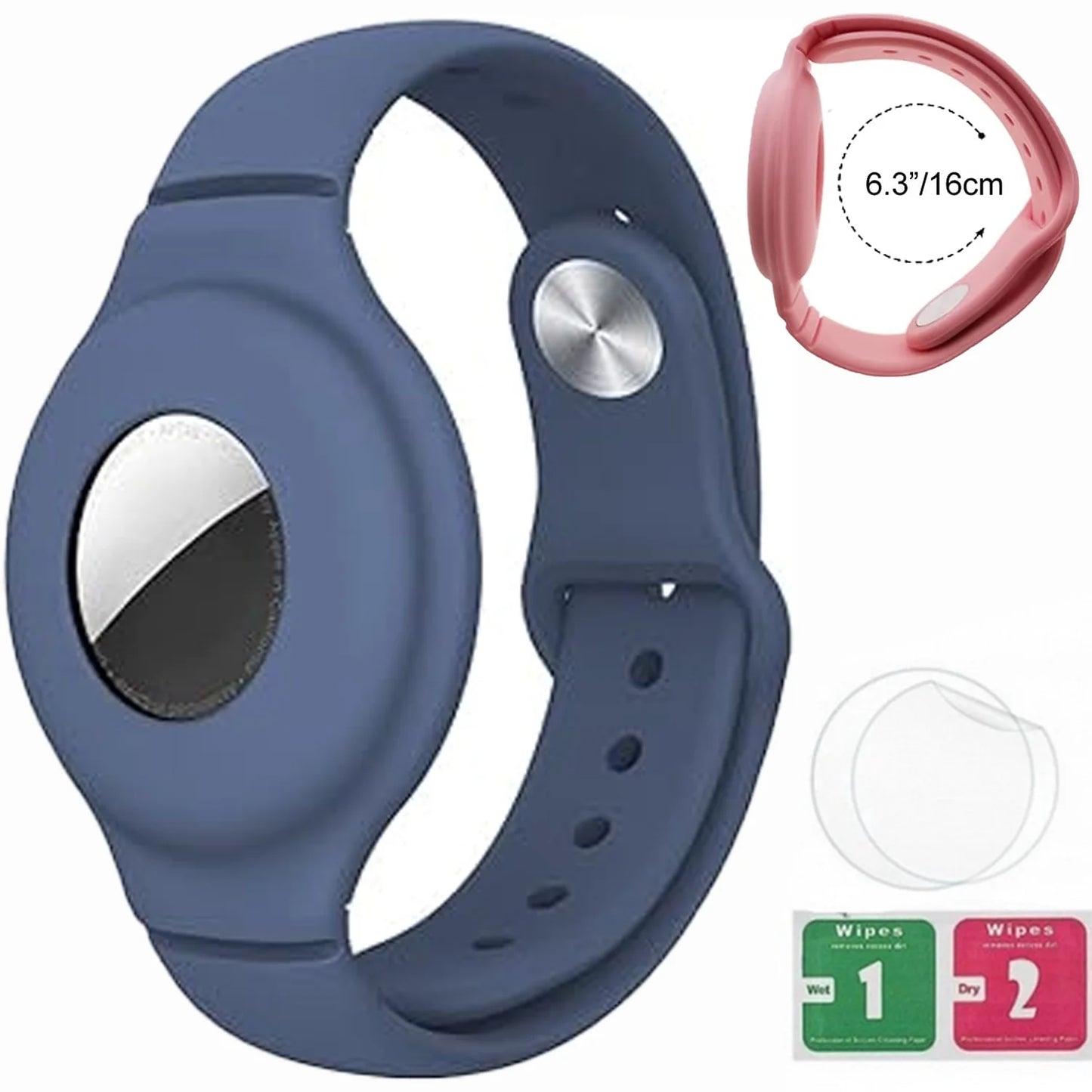 Silicone Steel Clip Compatible with Apple AirTag - Protective Silicone Clip for Tracker Protect Keychain Silicone Cover