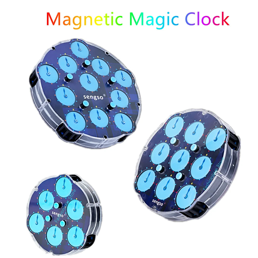Sengso Magnetic Magic clock 3x3x3 Magic clock 4x4 magic clock 5x5 Magic Clock 3x3 magic cube clock Magnetic Speed cube clock toy
