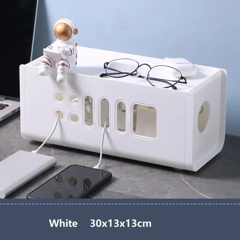 Cable Storage Box Dustproof Power Cable Storage  Wire Manager  Desktop Charging Cable Collect Box