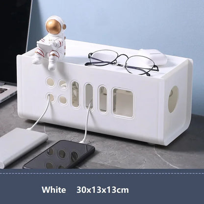 Cable Storage Box Dustproof Power Cable Storage  Wire Manager  Desktop Charging Cable Collect Box