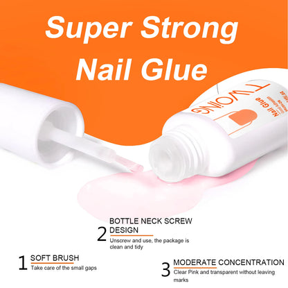 5pcs/2pcs 7g Super Strong Nail Glue For False Nail Tips, Acrylic Nails,Press OnNails,Fake Nails Art Decoration Lasting Adhesion