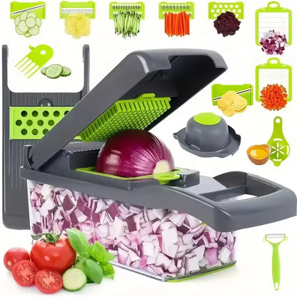 Multifunctional vegetable chopper 14/16 in one chopper handle food grate chopper kitchen vegetable slicer dicing machine cutting