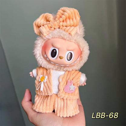 17cm Labubu Plush Doll Clothes Outfit  Fashion Clothes Accessories Labubu Multiple Series Cute Attire Gift for Doll Collectors