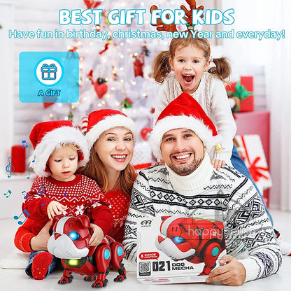 Baby Musical Toys Electronic Walking Moving Mecha Dog for Kids Interactive Toys Voice Control Light Music Toys for Toddler 1 2 3