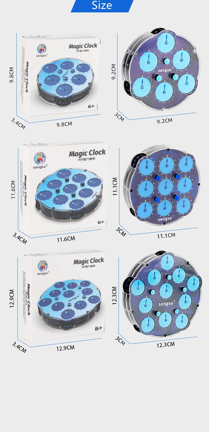 Sengso Magnetic Magic clock 3x3x3 Magic clock 4x4 magic clock 5x5 Magic Clock 3x3 magic cube clock Magnetic Speed cube clock toy