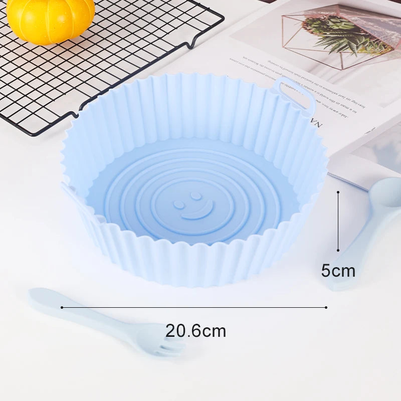 Silicone Air Fryer Liners Round Reusable Airfryer Basket Easy to Clean Air Fryers Silicone Pot Baking Tray Oven Accessories