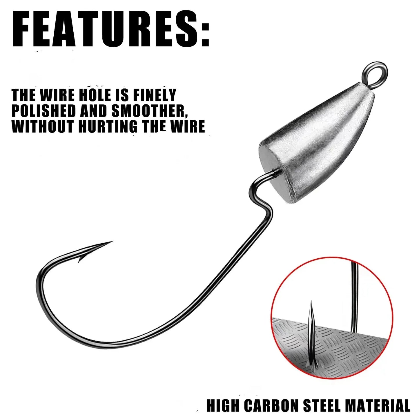 Jighead Fishhooks 10Pcs/lot 5g 7g 10g Worm Fishing Hook Soft Lure Jig Head Hooks Artificial Bait Fishing Tackle Pike Fish.