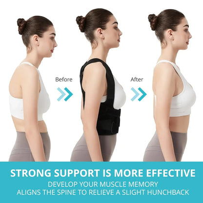 Back Brace Posture Corrector for Women and Men, Shoulder Straightener, Adjustable Full Back Support, Upper and Lower Back  Brace
