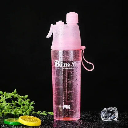 Plastic Spray Cup Summer Outdoor Sports Water Bottle Hydration Cooling Spray Cup Travel Portable Water Cup Gift Cups