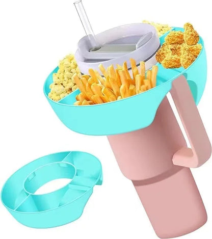 Snack Bowl for Stanley 40 oz Tumbler with Handle Tumbler Snack Tray Compatible with Stanley Cup Reusable Snack