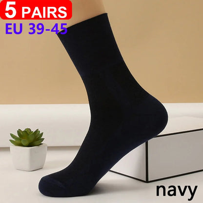 5Pairs Comfortable and Supportive Diabetic Socks for Men and Women Moisture wicking Cotton Fabric Non-binding Top Business Socks