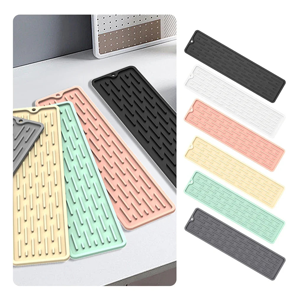 Silicone Countertop Mat Anti Slip Sink Tray Dinnerware Mat Organizer Kitchenware Protection Mat Storage Rack Kitchen Accessories