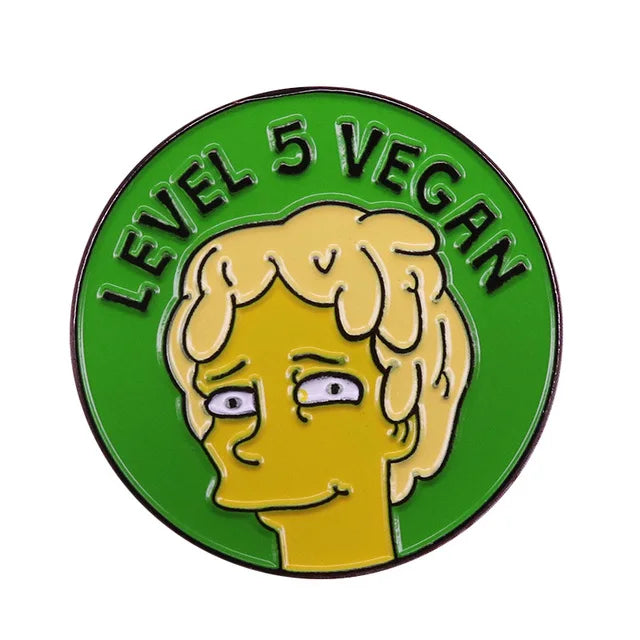 Vegan Interesting vegetarianism Enamel Pins Vegan off the meat Metal Brooch Badge Fashion Jewellery Backpack Accessory Gifts