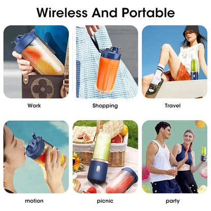 Portable Fruit Juicer Electric Juicer Blender Mini Juicer Cup USB Rechargeable Juice Blenders Fruit Mixer Wireless Juicer Bottle
