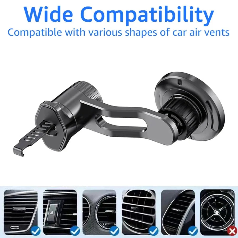 360 Rotation Magnetic Car Phone Mount for Magsafe with Extended Arm Universal Strong Magnet Car Air Outlets Mobile Phone Holder