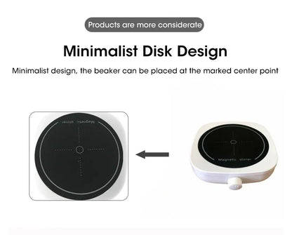 Magnetic Stirrer Kitchen Liquid Mixing Mini Lab Stir Mixer Portable Stirrer Plate with Stir Bar USB 2L 4000RPM for Laboratory