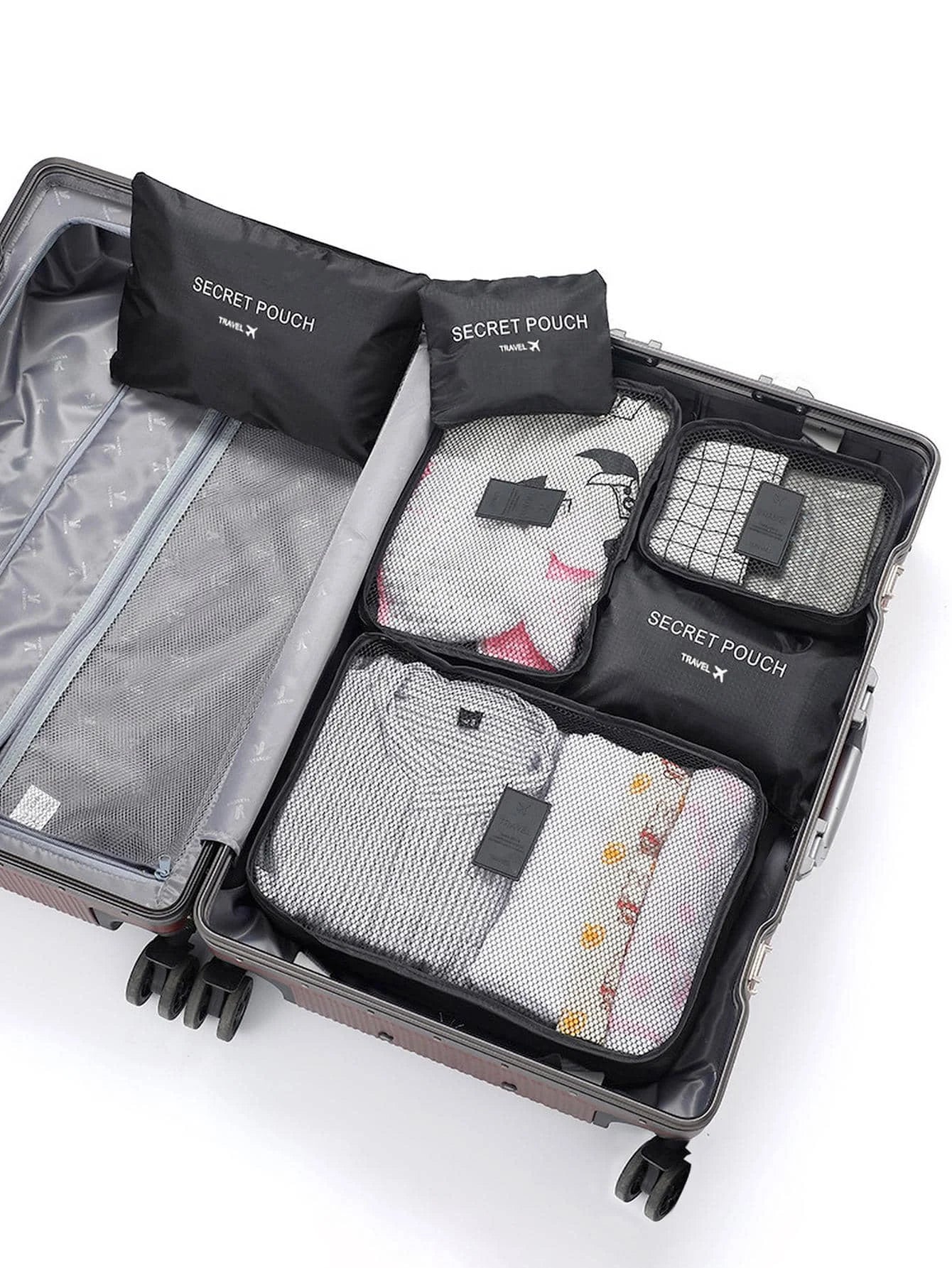 6PCS Packing Cubes for Travel Luggage Organiser Bag Compression Pouches Clothes Suitcase Packing Organizers Storage Bags for Tra