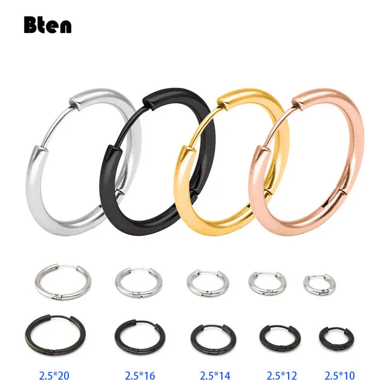 Hoop Earrings Women Gold /Rose Gold/Black Color Round Circle Earring Ear Ring Clip Earrings aretes Mujer