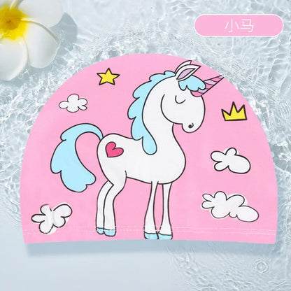 10pcs Children's Swimming Caps Elastic Fabrics Swimming Pools Water Sports Boys' and Girls' Swimming Caps Boys' Swimming Caps