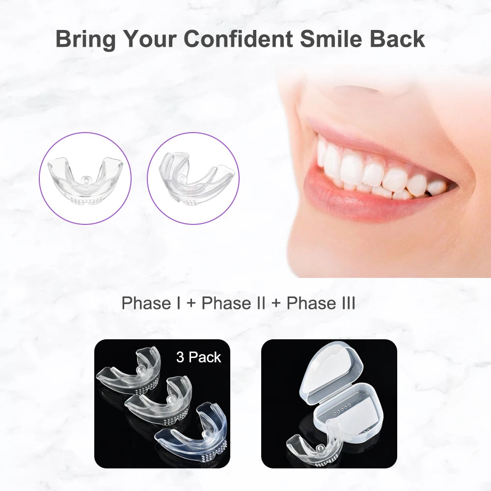 Dental Appliance Tooth Orthodontic Braces TrainerSet for Adults Orthotics Tooth Retainers Alignment 3 Phases Teeth Straightener