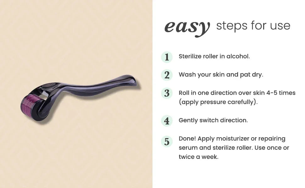 Micro Needle 540 Derma Roller Face Roller Titanium Hair Regrowth Beard Growth Microniddle Roller for Face Massager Skin Care