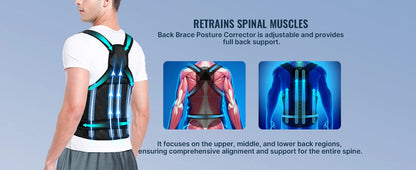 Back Shoulder Posture Corrector for Women & Men Postura De Espalda Stretcher Straightener Brace Support Belt Lumbar Coluna Faja