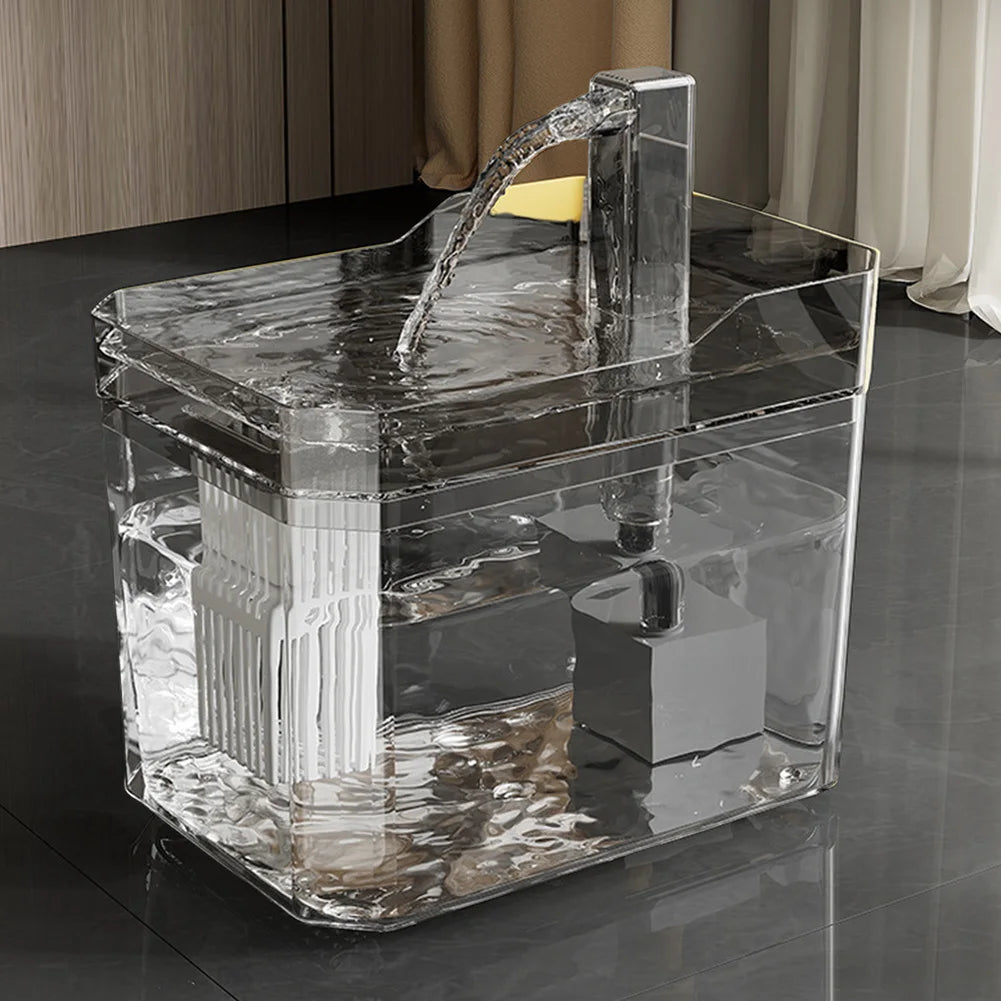 Cat Water Fountain Auto Filter Transparent Cat Drinker USB Electric Mute Recirculate Filtering Drinker for Cats Water Dispenser